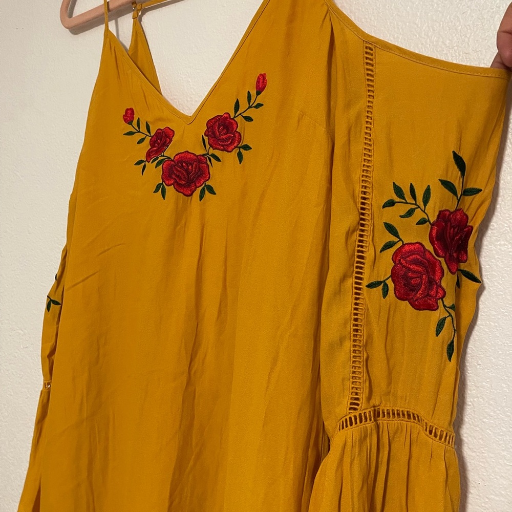 Mustard Yellow Flowy Mini Dress